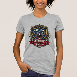 Patriotic Battle Shield 1776 Military Inspired Sym T-Shirt