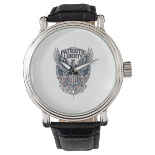 Patriotic Battle Shield 1776 Military Inspired Sym Watch