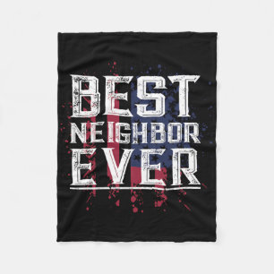 Patriotic Bbq Funny Thank You Gift Best Neighbour Fleece Blanket