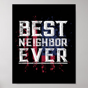 Patriotic Bbq Funny Thank You Gift Best Neighbour Poster