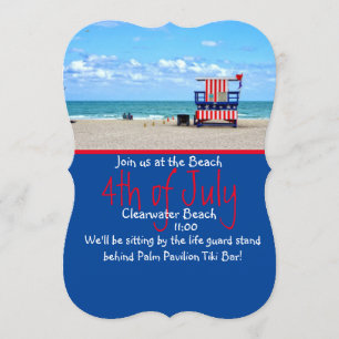 Patriotic Beach Patrol Invitation