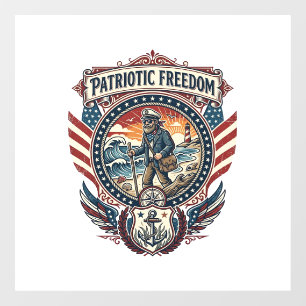 Patriotic Beachcomber Vector Graphic Tee_1