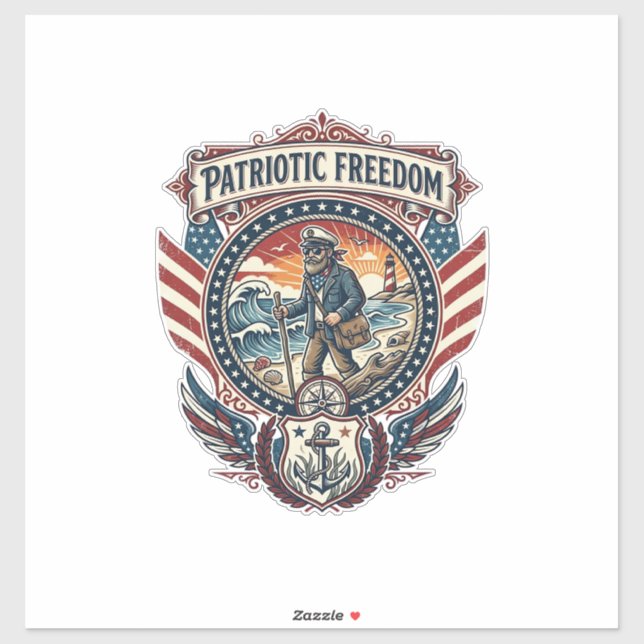 Patriotic Beachcomber Vector Graphic Tee_1 (Sheet)