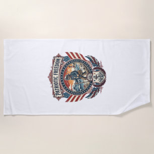 Patriotic Beachcomber Vector Graphic Tee_1 Beach Towel