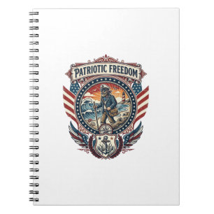 Patriotic Beachcomber Vector Graphic Tee_1 Notebook
