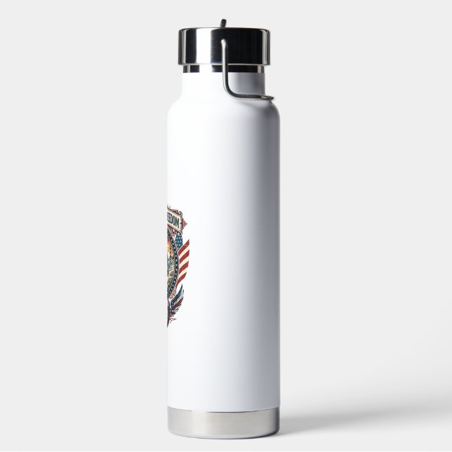 Patriotic Beachcomber Vector Graphic Tee_1 Water Bottle (Left)