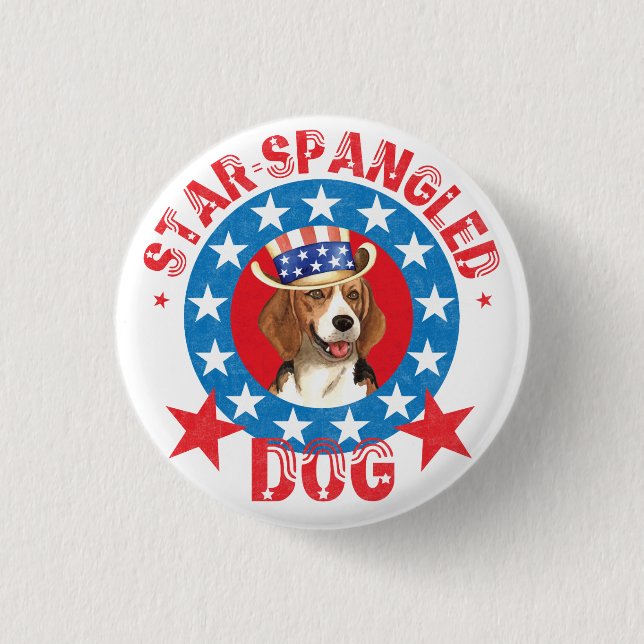 Patriotic Beagle 3 Cm Round Badge (Front)