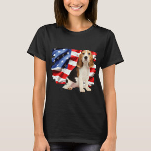 Patriotic Beagle American Flag Th Of July Red Whit T-Shirt