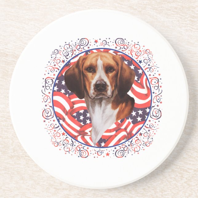 Patriotic Beagle Coaster (Front)