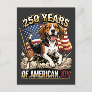 Patriotic Beagle Dog – 250 Years of American Joy Postcard