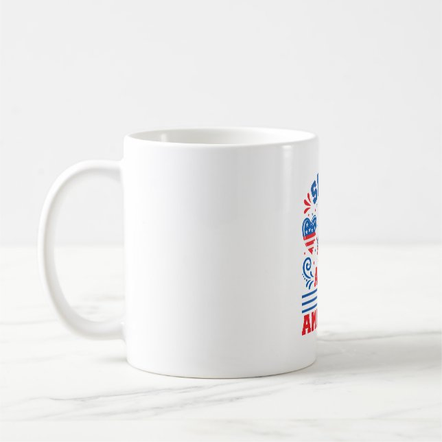 Patriotic Beagle Dog for 4th Of July Coffee Mug (Left)
