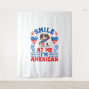 Patriotic Beagle Dog for 4th Of July Tapestry