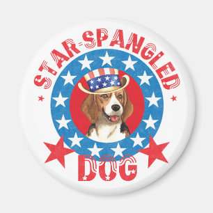Patriotic Beagle Magnet