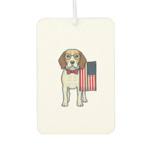 Patriotic Beagle with Flag Vintage Vector Art_1 Car Air Freshener