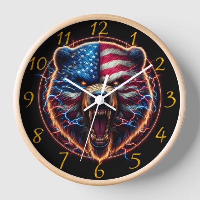 Patriotic Bear Clock (Front)