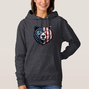 Patriotic Bear Sunglasses Vintage Vector Shirt_1 Hoodie