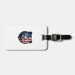 Patriotic Bear Sunglasses Vintage Vector Shirt_1 Luggage Tag