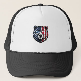 Patriotic Bear Sunglasses Vintage Vector Shirt_1 Trucker Hat