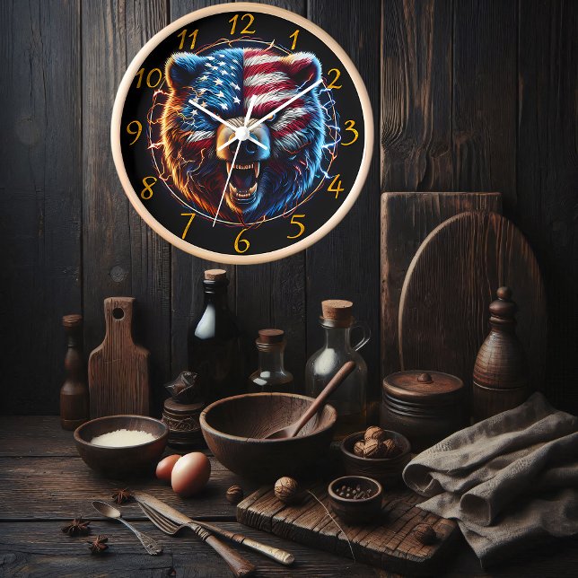 Patriotic Bear: Symbol of America Clock (Creator Uploaded)