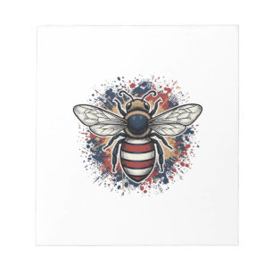 Patriotic Bee Vintage Engraving Vector Design_1 Notepad