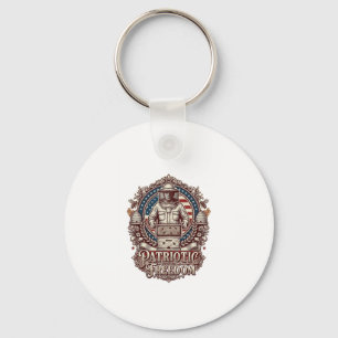 Patriotic Beekeeper Vector Graphic Tee Key Ring