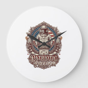 Patriotic Beekeeper Vector Graphic Tee Large Clock