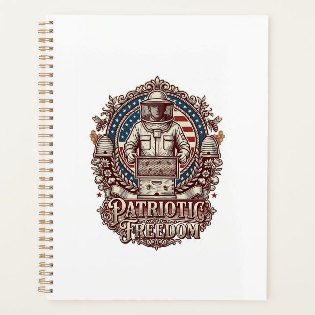 Patriotic Beekeeper Vector Graphic Tee Planner (Front)