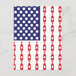 Patriotic Beer Bottles Postcard