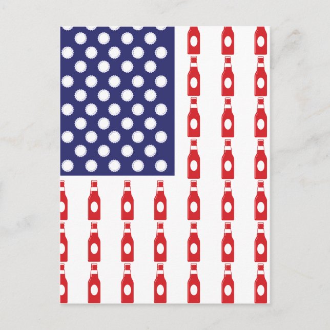 Patriotic Beer Bottles Postcard (Front)