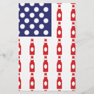 Patriotic Beer Bottles Stationery