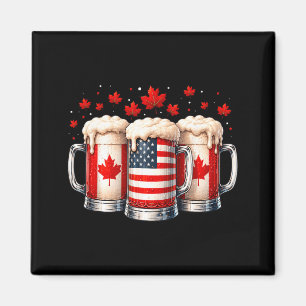 Patriotic Beer Canada Usa Flag Maple Leaf Canadian Magnet