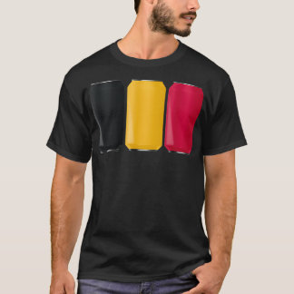 Patriotic Beer Cans Belgium Flag  T-Shirt