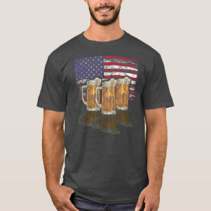 Patriotic Beer Mug 4th of July American Beer T-Shirt