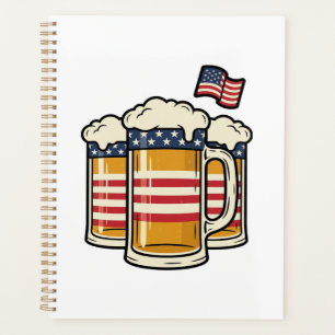Patriotic Beer Mug Vintage Vector Design_1 Planner