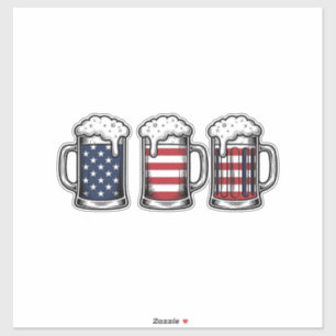 Patriotic Beer Mugs Vintage Vector Shirt Design_1
