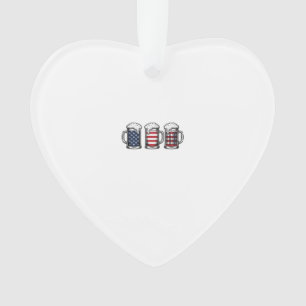 Patriotic Beer Mugs Vintage Vector Shirt Design_1 Ornament