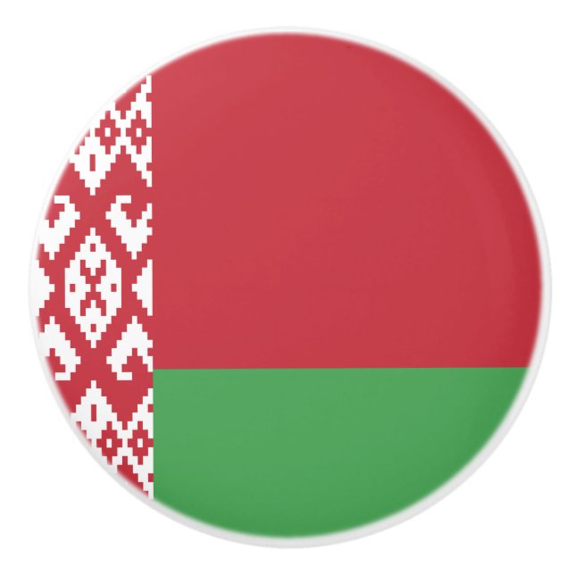 Patriotic Belarusian Flag Ceramic Knob (Front)