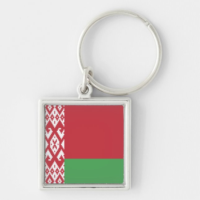 Patriotic Belarusian Flag Keychain (Front)