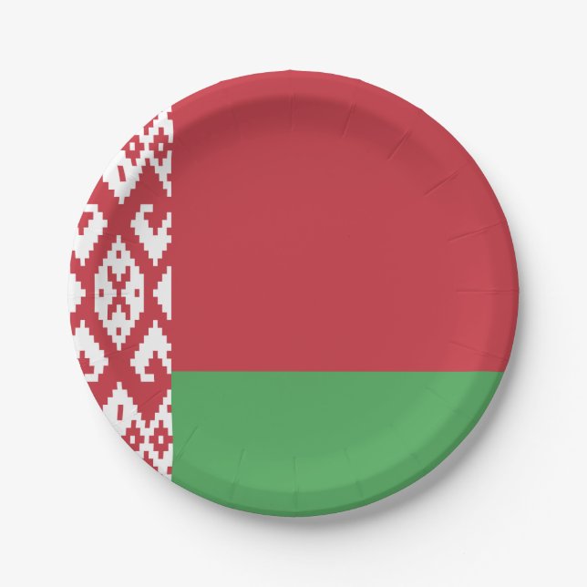 Patriotic Belarusian Flag Paper Plates (Front)