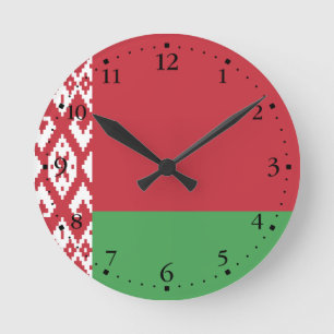 Patriotic Belarusian Flag Round Clock