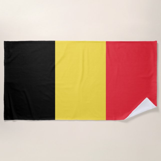 Patriotic Belgian Flag Beach Towel (Front)