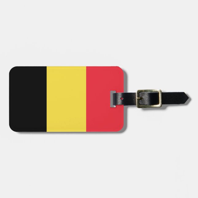 Patriotic Belgian Flag Luggage Tag (Front Horizontal)