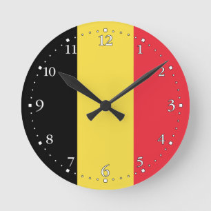 Patriotic Belgian Flag Round Clock