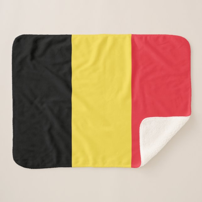 Patriotic Belgian Flag Sherpa Blanket (Front (Horizontal))