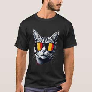 Patriotic Belgium Tabby Cat Belgian Flag T-Shirt