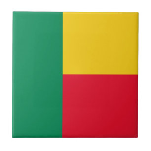 Patriotic Benin Flag Ceramic Tile