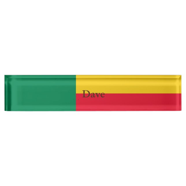 Patriotic Benin Flag Nameplate (Front)