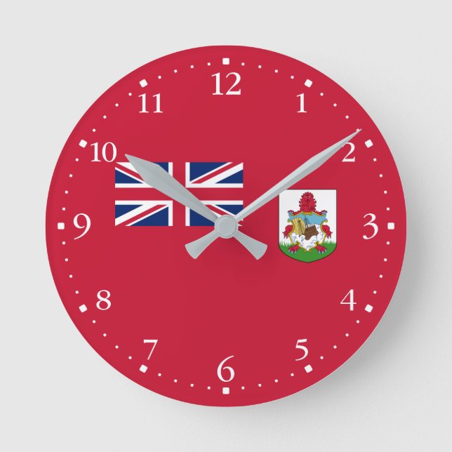 Patriotic Bermuda Flag Round Clock (Front)