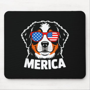 Patriotic bernese mountain dog 4th of july usa mouse pad