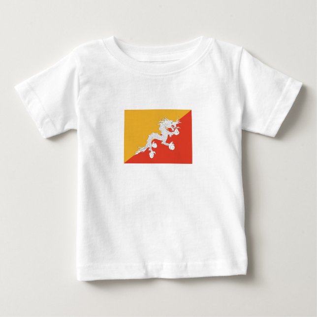 Patriotic Bhutan Flag Baby T-Shirt (Front)